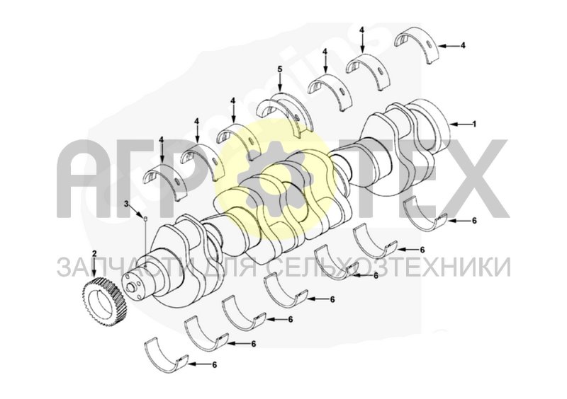 Вал коленчатый (BB9171-03) (№3 на схеме)